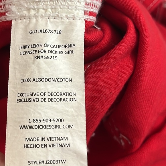 Dickies Womans Red Overall Bibs - Picture 14 of 14